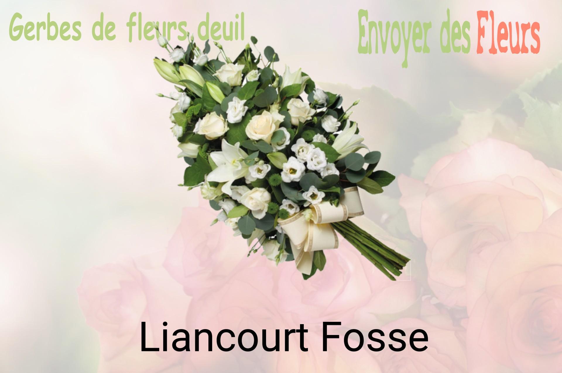 Gerbe de fleurs de deuil livrée à Liancourt-Fosse
